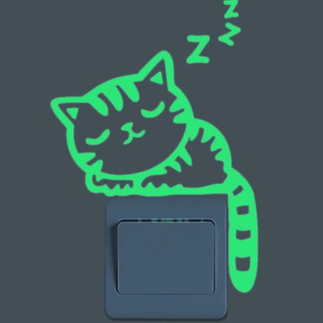 Stickers muraux lumineux créatifs, stickers pour interrupteurs, stickers décoratifs amovibles pour salle de bain et chambre, stickers fluorescents décoratifs. (1/5)