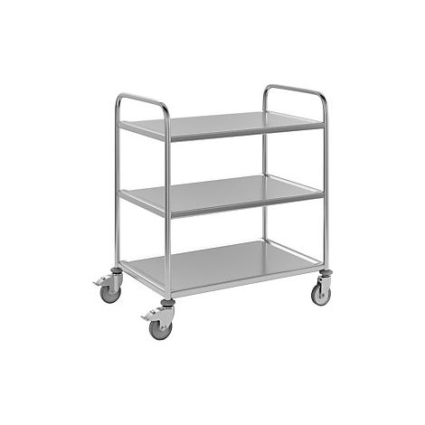 kaiserkraft  Carrello di servizio in acciaio inox  3 ripiani 