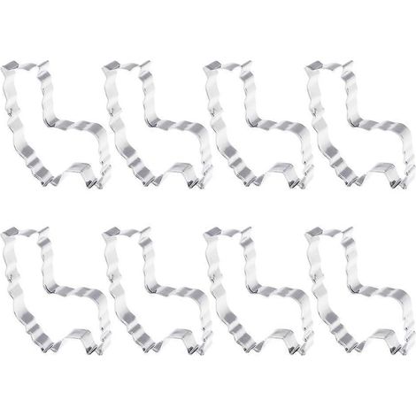 emporte-pièces en acier inoxydable en forme d'alpaga pour biscuits, gâteaux et fondant-7.00X5.00X1.50CM-Silver (1/4)