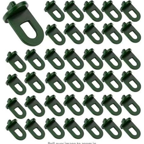 Lot de 100 clips de fixation en plastique pour serre - Crochets pour accrocher des serres à la fixation de fils dans une serre, des matériaux isolants et des filets (1/4)