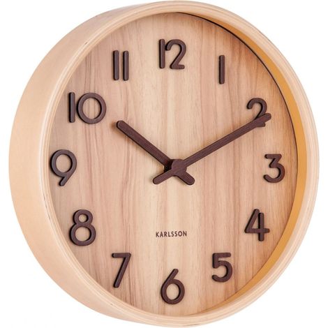 Karlsson Reloj de madera Pure 22 cm Natural