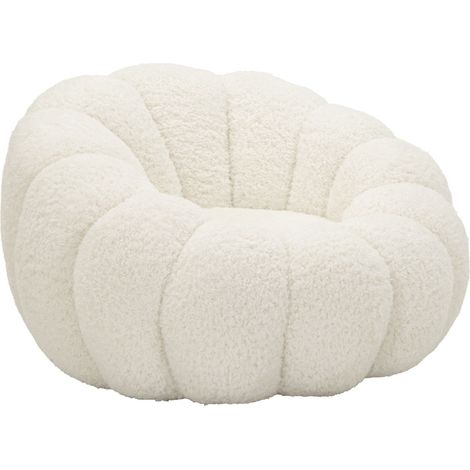 Poltrona Bubble in tessuto bouclé bianco (1/5)