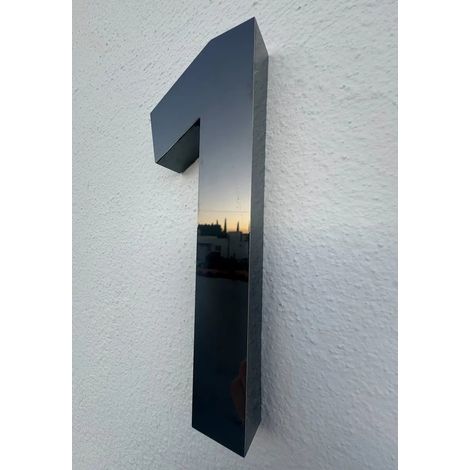 Numéro résidentiel, Acier inoxydable Monaco 20 cm 3d A (1/5)