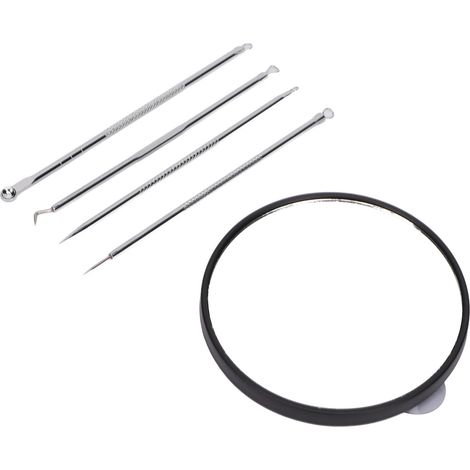 Miroir de Maquillage Grossissant 5X avec Ventouse pour Soins du Visage et Épilation (1/5)