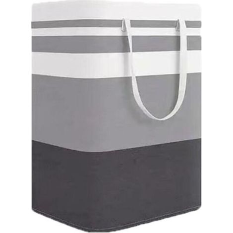 75L Gris Blanc Panier à Linge Pliable Éclair,Sac à Linge avec Poignée Grand Collecteur de Linges pour Chambre à Coucher,Salle de Bain,Appartement D'étudiant (1/5)