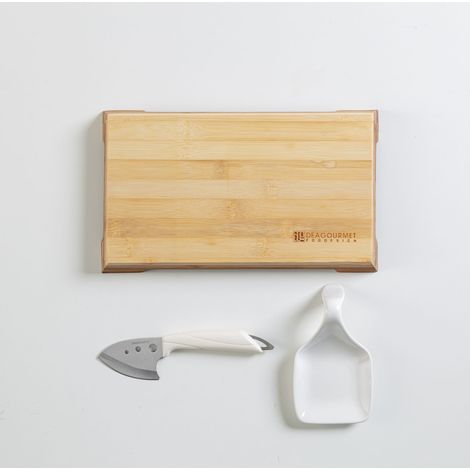 Kit Aperitivo Tagliere Legno Bicolore 30,3x17,7x2,8 cm con Accessori (1/4)
