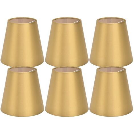 6 pièces E14 abat-jour tissu abat-jour lampe de Table plafonnier abat-jour pour chambre salon or PX153