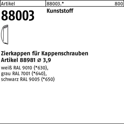 Kappen f. Kappenschrauben weiß S 1000 Stk (1/2)