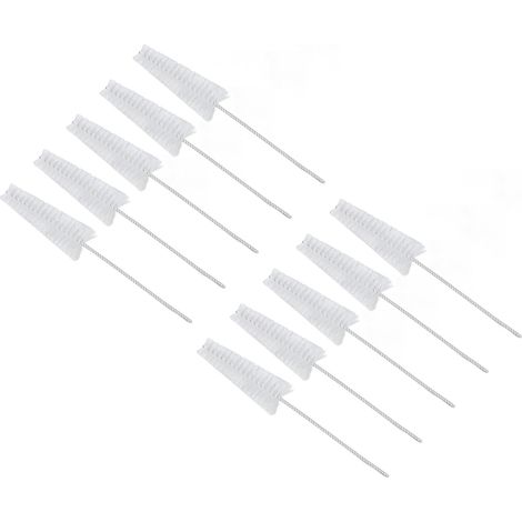 Brosse de nettoyage pour appareil auditif 10 pièces, brosse nylon 3,5mm, outil d'entretien pour tubes et conduits, nettoyage des trous et canaux (1/5)