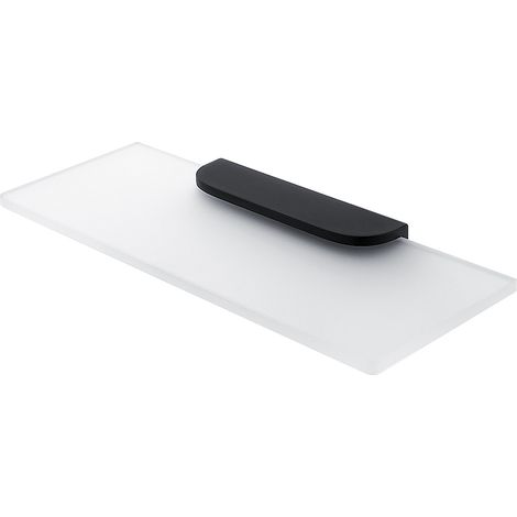 Tablette Verre Satiné L.30 Cm, Avec Fixation Noire Mate, Nikau Nimco (1/4)