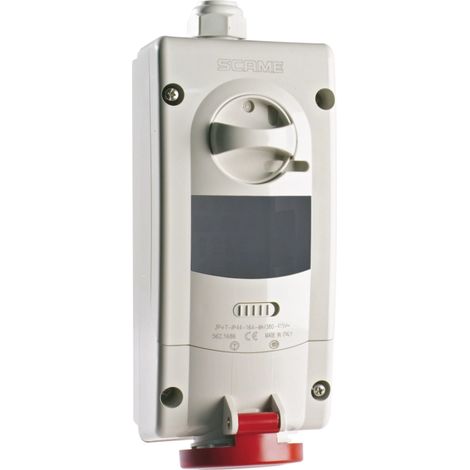 poly pool - presa da parete con dispositivo di blocco 16 a 3p+t ip44 rossa