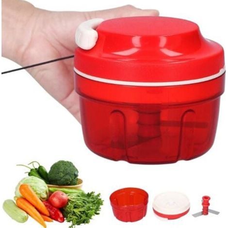 Picadora de cebolla, utensilio de cocina, picadora manual de verduras (roja) (1/5)
