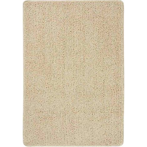 vidaXL Alfombra peluda antideslizante color crema 120x170 cm (1/5)