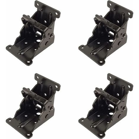 Self-Locking Folding Hinge, 4 Pcs Kitchen Cabinet Folding Hinge, 90 Degree Steel Sheet Folding Hinge, Locking Extension Table Folding Shelf Support (1/5)