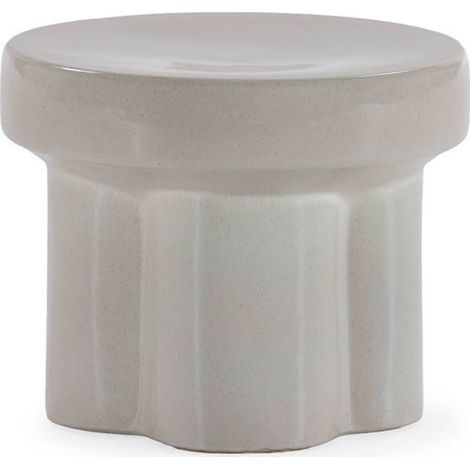 Tabouret en céramique blanc sculptural - blanc (1/5)