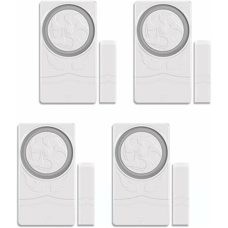Lot De 4 Alarmes De Porte De Sécurité pour La Maison, Détecteur D'ouverture De Fenêtre Magnétique, Carillon D'alerte Antivol 110 DB pour Tiroirs De Garage, Coffres-Forts (1/5)