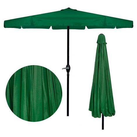 Garten-Sonnenschirm 410 cm, faltbar, groß, grün für Balkon und Terrasse