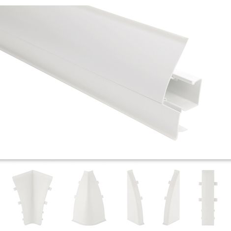 PVC Sockelleisten Sparpakete Fußbodenleisten 23x65mm Modern Kabelkanal (Verbinder, 101A weiß) (1/3)