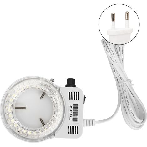 Microscope Caméra avec Éclairage Anneau LED Réglable et Dimmable pour Loupe Binoculaire, Source Lumineuse Stéréo, Prise UE 100-240V (1/5)