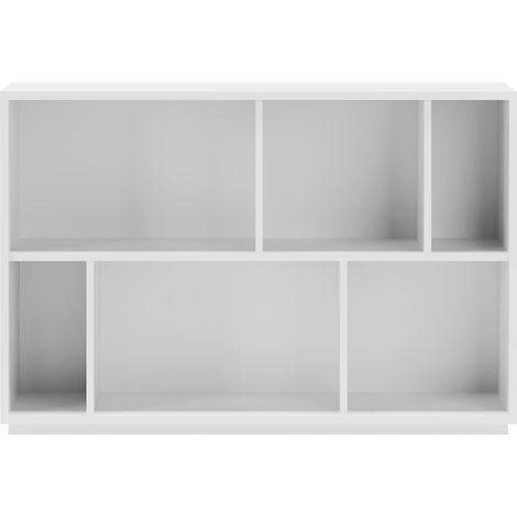 Estantería librería, colección NACK, con 2 niveles de altura en melamina color blanco