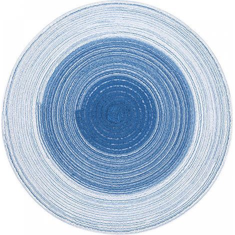 Dining Table Set of 6 38cm Round Peacock Blue Placemats, The placemats are suitable for holiday parties, family gatherings and daily use (1/5)