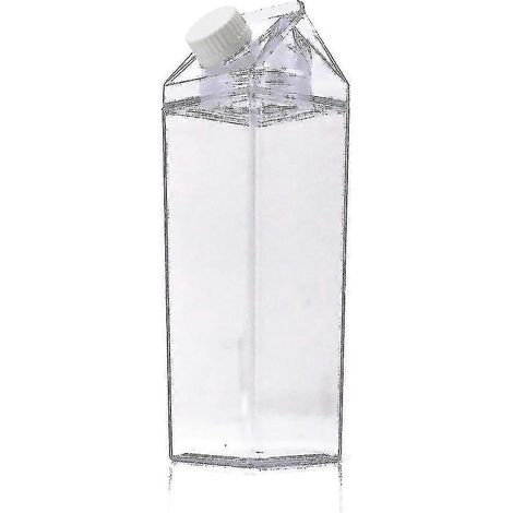 Wasserflasche aus Milchkarton, BPA-freier, tragbarer, durchsichtiger Kunststoffbehälter (1 Stück, durchsichtig)
