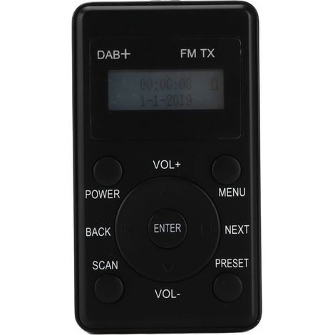Radio Numérique Portable de Poche DAB DAB+ FM Clair, Récepteur Digital avec Écouteurs pour Voiture (1/5)
