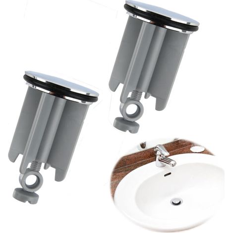 Lot de 2 bouchons lavabo universels 40mm, bondes vidange étanches réglables, pour salle de bain cuisine bidet (1/5)