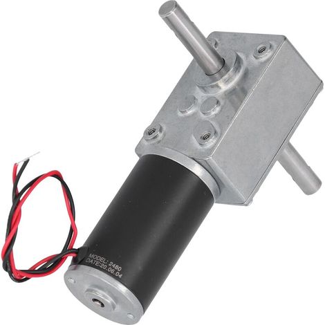 Moteur à courant continu coque métallique acier inoxydable arbre de sortie faible consommation d'énergie à friction moteur électrique DC12V 27 tr/min (1/5)