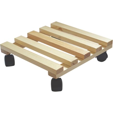 portavaso in legno ruote piroettanti