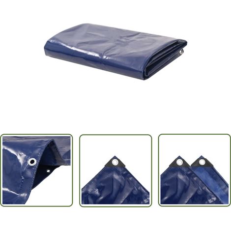 The Living Store Abdeckplane 650 g/m² 1,5 x 20 m Blau - Abdeckplane - Plane - Wasserdichter Stoff - Canvas - PVC Beschichtung (1/5)