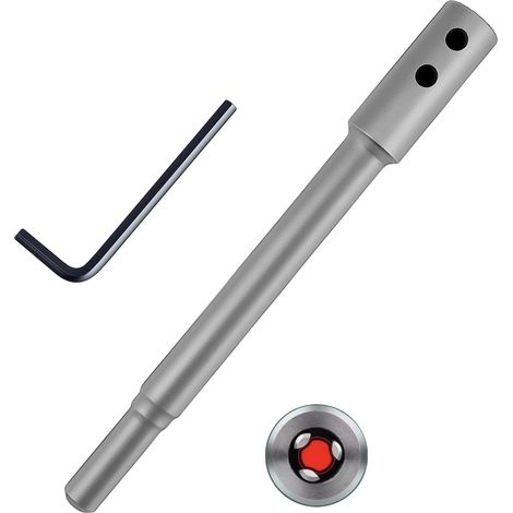 Rallonge Forstner 170mm extra longue pour mèches à bois avec queue 3/8" (9,5mm), mandrin 10,5mm, tige d’extension en acier trempé, perçage profond, avec 2 vis de serrage et clé hexagonale incluse (1/5)