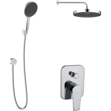 kielle Harmonia - Set de douche avec mitigeur encastré, 2 sorties, avec accessoires EcoSpare et corps d’encastrement, chrome 20623SP110 (1/5)