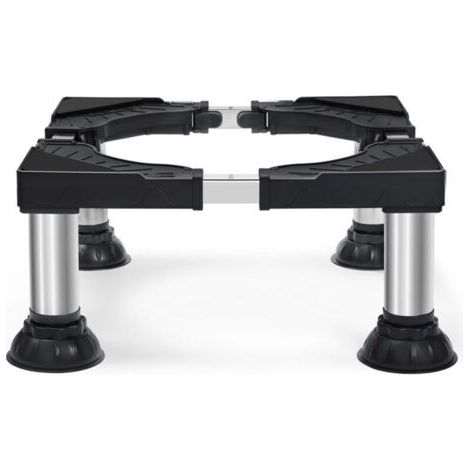 Socle Machine a Laver 4 Pieds à Ventouse, Support Machine à Laver Charge 200KG, Larg Réglable de 40-62cm, Haut de 17.7-21cm Support Électroménager pour Machines à Laver, Noir (1/5)