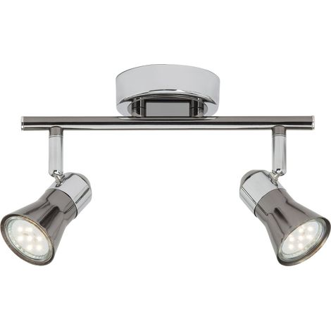 BRILLIANT lampe Jupp LED spot tube 2 lumières chrome / noir 2x LED-PAR51, GU10, 3W lampes à réflecteur LED incluses, (250lm, 3000K) Échelle A ++ à E Têtes pivotantes (1/3)