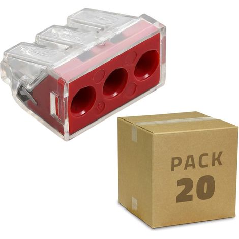 10 Pack Schnellverbinder 3 Eingänge 2,5-6,0 mm² Rot