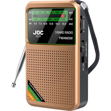 Radio multibande – Radio portable – Rechargeable – 500 mAh – ABS – Or