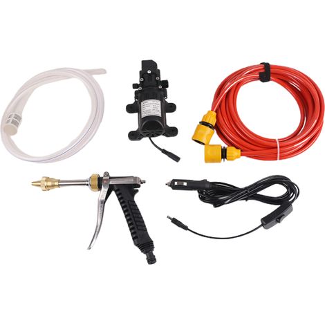 Kit de limpieza portátil de alta presión para automóviles de 12 V, bomba de agua y manguera incluidas. (1/5)