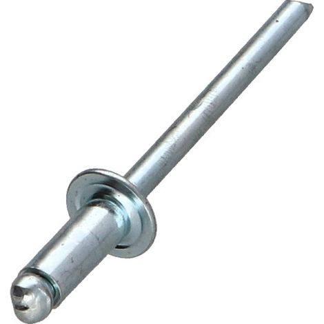 Rivet aveugle tout acier ZING 4.8X16 Epaisseur de serrage 9 à 11 Tête plate