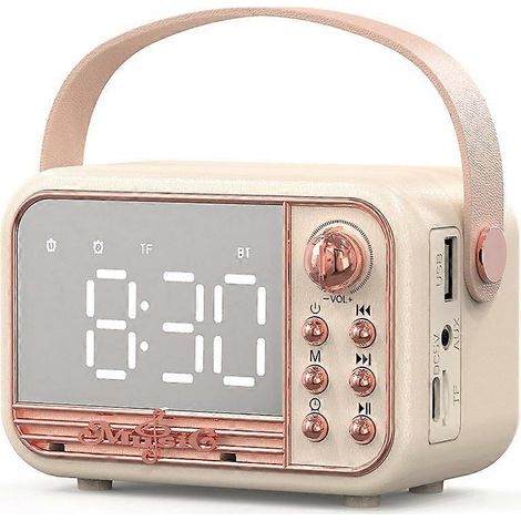 Réveil avec haut-parleur Bluetooth 5.0 compatible carte TF, clé USB, entrée AUX, effets sonores 3D, diffusion équilibrée de type B (1/5)