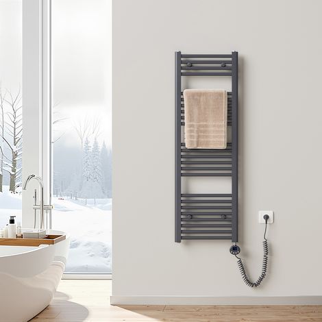 Heilmetz Elektrischer Handtuchwärmer mit WLAN-Heizstab 120 x 40 cm 500W Anthrazit Intelligenter Badheizkörper mit TUYA/Smart Life Smart Home Steuerung (1/5)