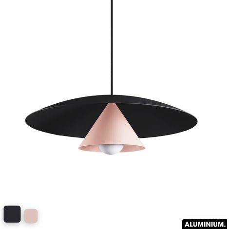 Lampe de suspension - OLEMI NOIR - ROSE (1/3)