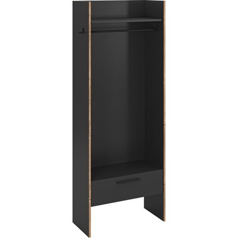 Bueno armoire de rangement 1 tiroir, 1 étagère, 2 crochets gris foncé. (1/5)