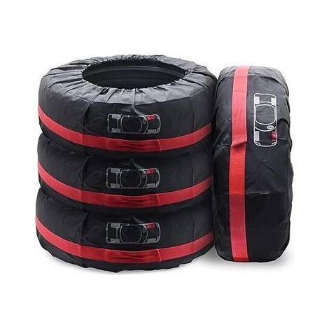Lot de 4 housses de pneus pour pneus de 16 à 20 pouces – Tissu Oxford 210D imperméable – Protection contre la poussière – Diamètre max. 80 cm (1/5)