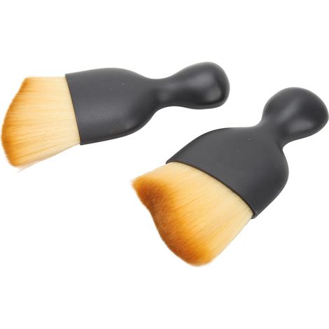 Brosse de nettoyage intérieur voiture 2 pièces, jaune, pour bouches d'aération et interstices, outil anti-poussière, détail auto, accessoire de nettoyage crevasses. (1/5)