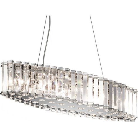 Elstead Crystal Skye - Lustre à 8 ampoules suspendues à îlot, chrome, cristal, G9 (1/5)