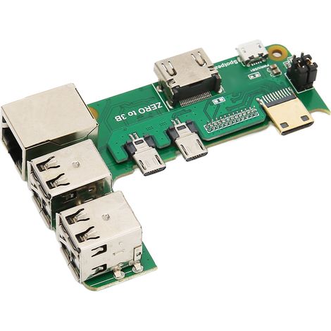 Carte d'extension pour Raspberry Pi 2W vers 3B : adaptateur 3 ports USB 2.0 et RJ45 pour ordinateur.