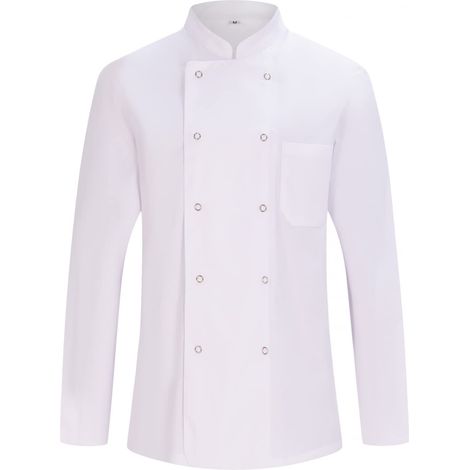Veste de chef pour hommes - Uniforme d'accueil 682 - Large, Veste de cuisine 682 - Blanche (1/2)