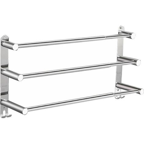Extendable Towel Rail for Bathroom, 43-75 cm, Stainless Steel Wall Mounted Towel Bar, No Drilling Required MUMU (1/4)