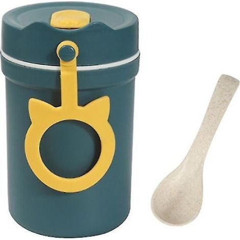 Portable Bento Box Silicone Thermos Lunch Box Food Container Lunch Box étanche (Bleu) (1/5)